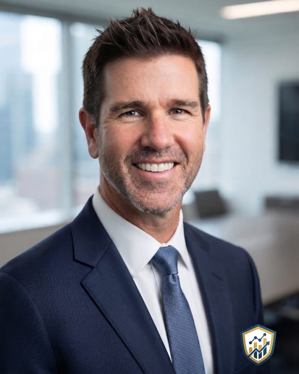Eric Nasalroad, independent consultant, in a navy suit